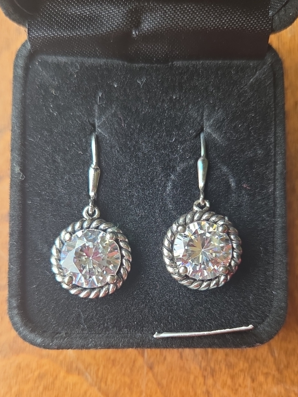 Sterling CZ Drop Earrings